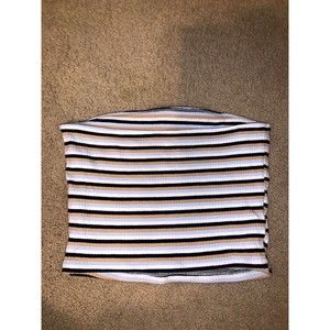 Hollister women’s tube top, striped yellow black and blue, size S, thick ribbed